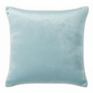 Poduszka błękitna z białą lamówką Elegant Velur 43cm na 43cm