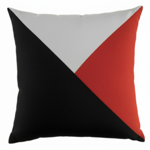 Poduszka w czerwono-szaro-czarne-trójkąty 45 cm na 45cm
