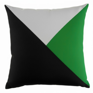 Poduszka w zielono-szaro-czarne trójkąty 45cm na 45cm