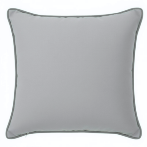 Poduszka jasno szara z szarą lamówką Elegant Velur 43cm na 43cm