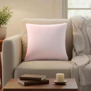 Poduszka różowa z białą lamówką Elegant Velur 43cm na 43cm