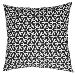 Poduszka dekoracyjna geometryczny wzór czarno biała Velvet 45cm na 45cm