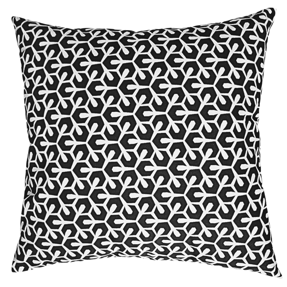Poduszka dekoracyjna geometryczny wzór czarno biała Velvet 45cm na 45cm