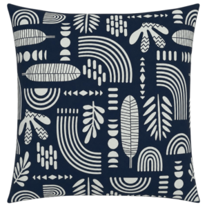 Poduszka dekoracyjna Boho wzór grafitowo- ecrue Velvet 45cm na 45cm