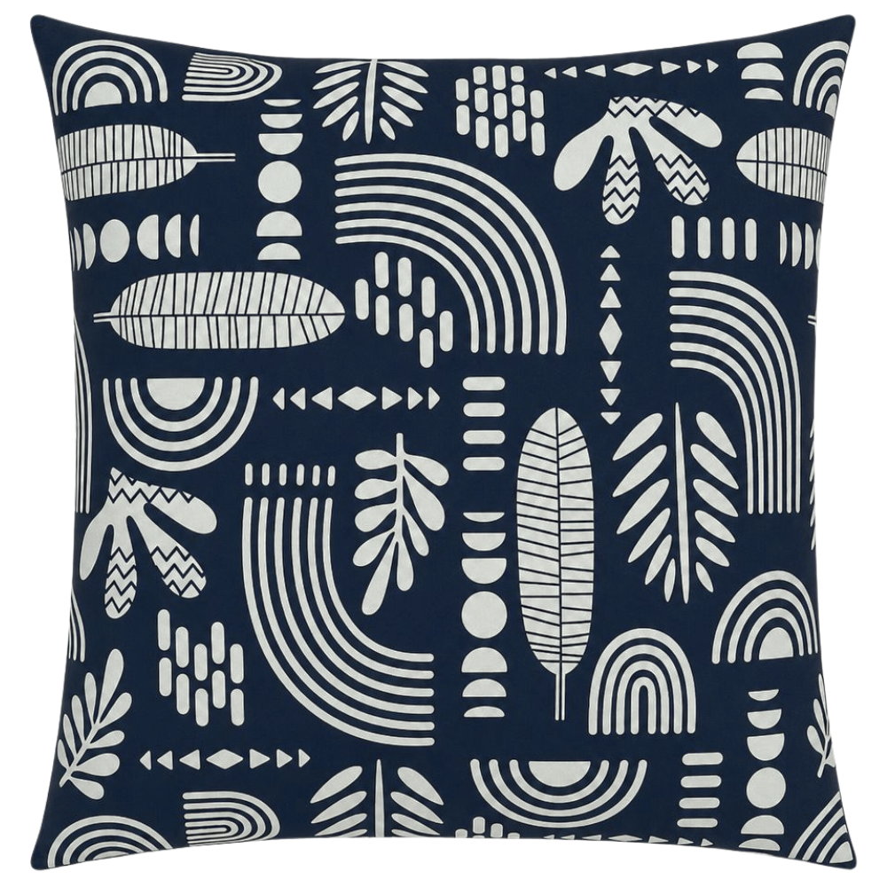 Poduszka dekoracyjna Boho wzór grafitowo- ecrue Velvet 45cm na 45cm