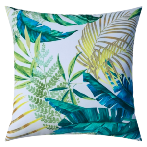 Poduszka dekoracyjna Liście zielono turkusowe Velvet 45cm na 45cm