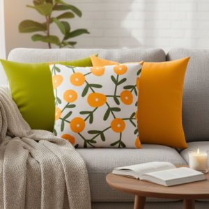 Poduszka dekoracyjna abstrakcyjne kwiaty Velvet 45cm na 45cm